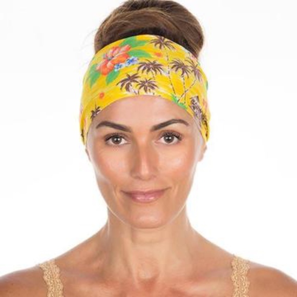 ⭐️⭐️ HP ⭐️Yellow Flowers & Palms Headband BNWOT - Picture 2 of 2